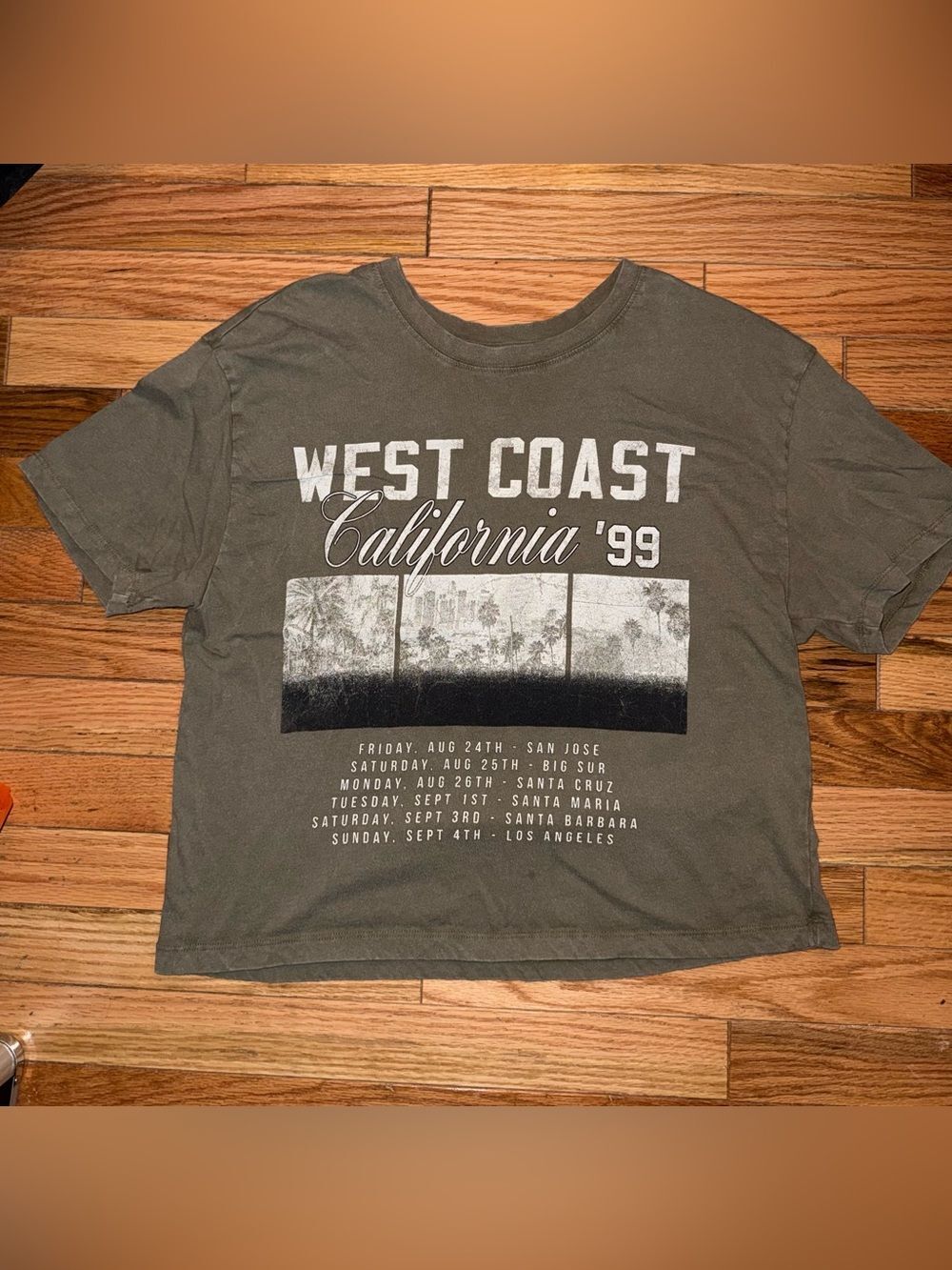 West Coast California '99 Graphic Cropped Tee - Size Large